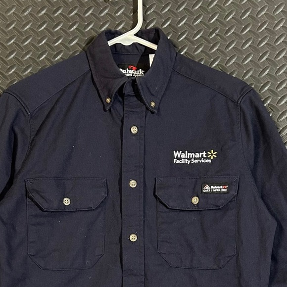 Bulwark FR iQ Series Flame Resistant Shirt S Navy CAT2 2112 Walmart Services - Picture 2 of 9